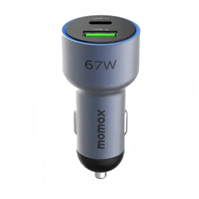 Momax MoVe 67 W Dual-Port Car Charger - Space Grey Momax MoVe 67 W Dual-Port Car Charger - Space Grey